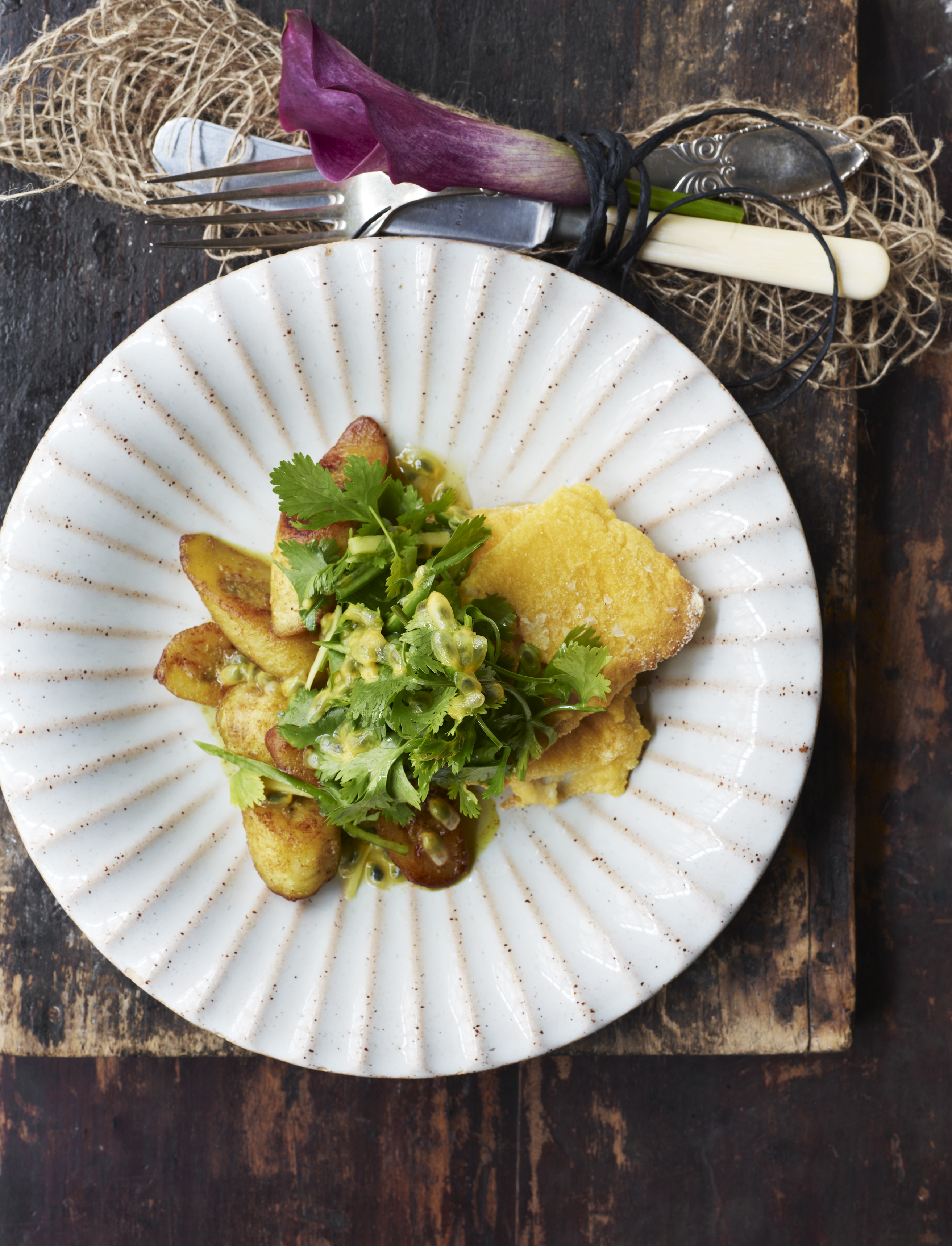 Viktoriabars med karrystegte bananer