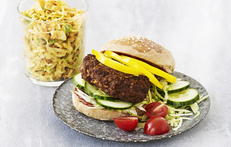 Burger med okse bøf