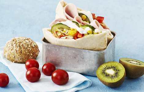 Pitabrød med skinke, kylling eller tun