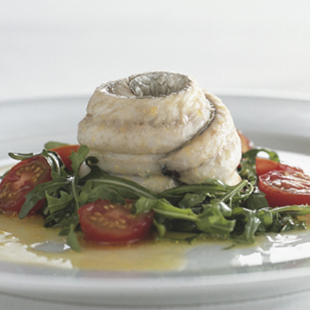 Hornfisk bagt med tomat og appelsin