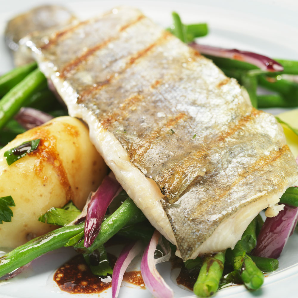 Grillet ørredfilet med bønnesalat