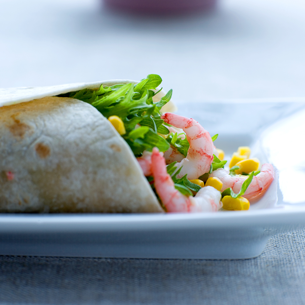 Tortillawraps med rejefyld