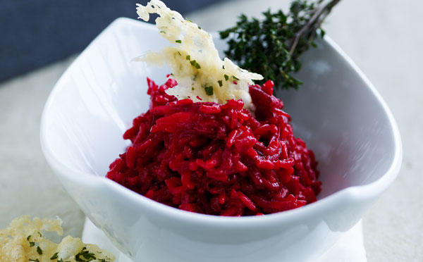 Risotto med rødbede og parmesanbrud