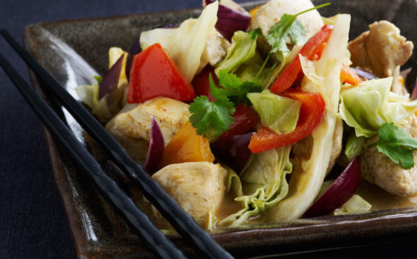 Wok med kylling og kål