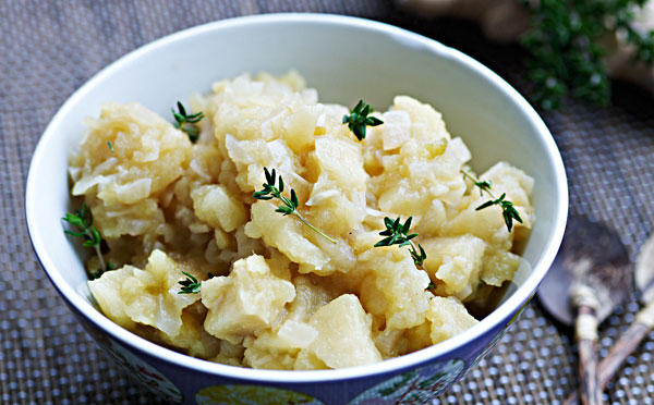 Grov æblekompot med ingefær