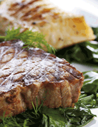 Grillet tun med spinat