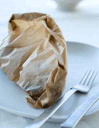 Rødtunge en papillote med safran