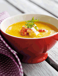 Græskarsuppe med krebsehaler