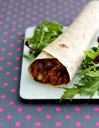 Krydret oksekød i tortillas