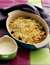 Bagte æbler med mandel-crumble