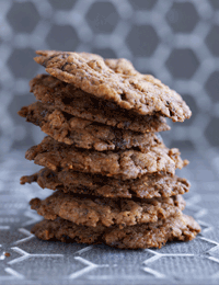 Sprøde chokoladecookies med mandler