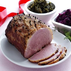 Svensk juleskinke med rødkål og hallandsk langkål