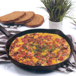 Majsæggekage med bacon