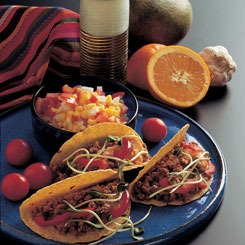 Mexicansk taco-fyld med tomatrelish