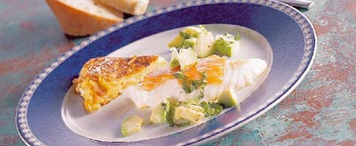 Torsk med avocadosalat og kartoffelpandekage