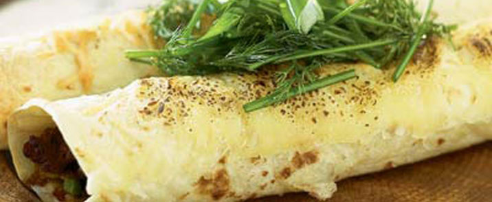 Tortilla med wokkede grønsager