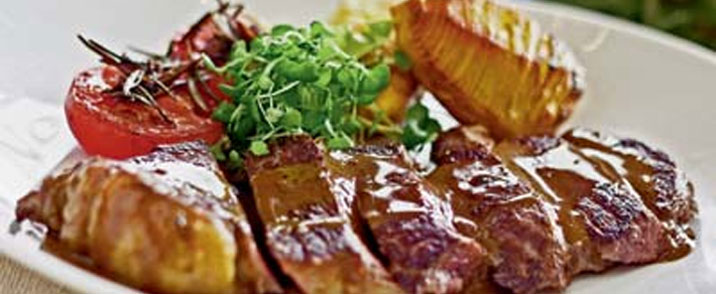 Entrecôte med cognacsauce