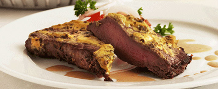Flamberet peberbøf