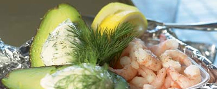 Avocado med rejer