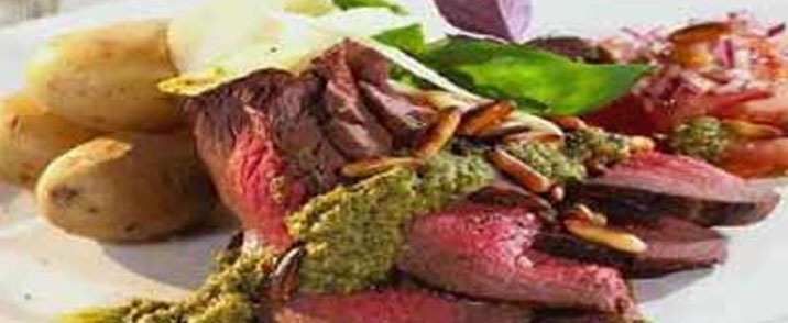 Basilikum-roastbeef med parmesan