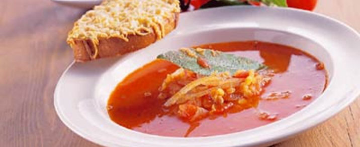 Løgsuppe med linser