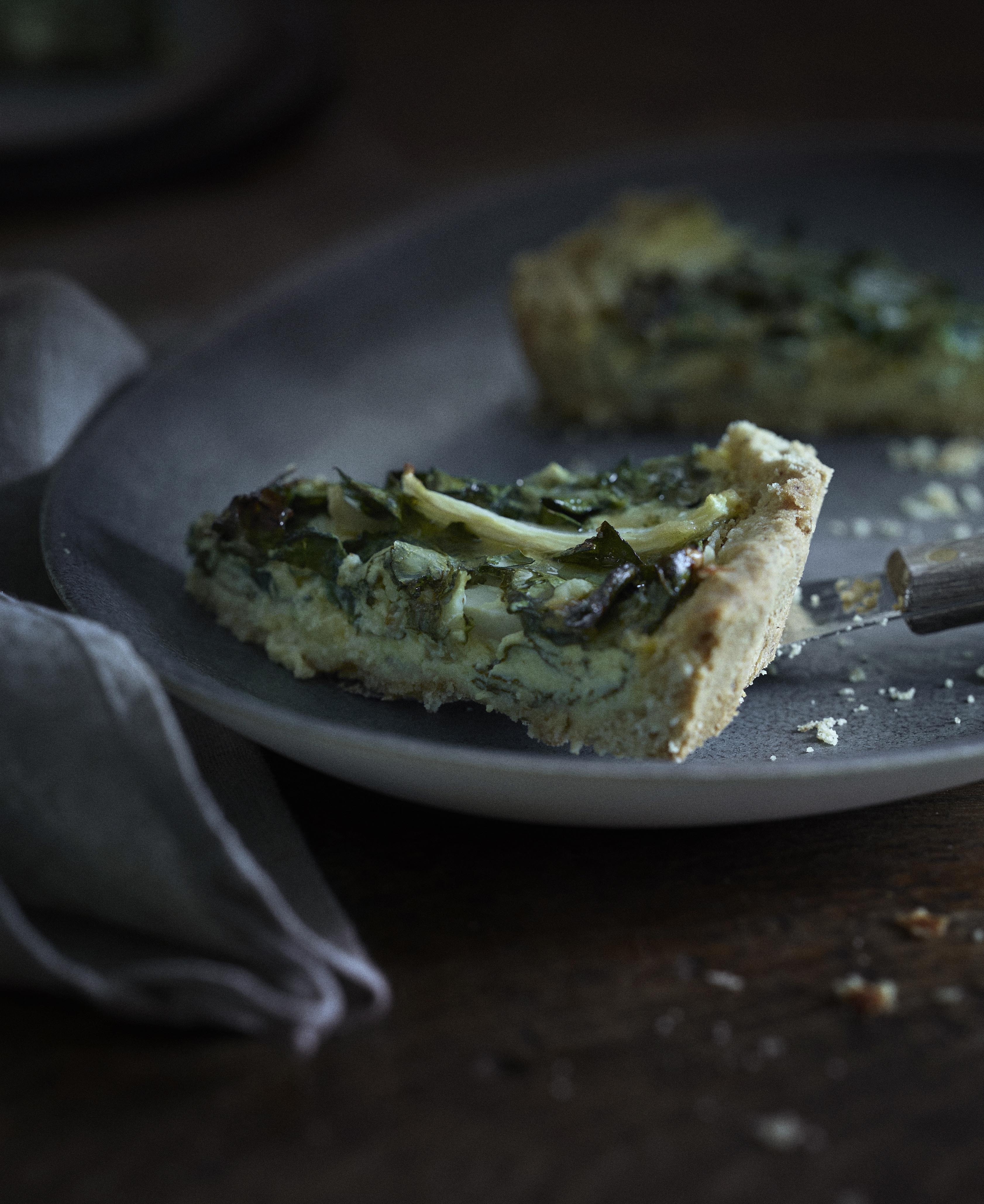 Tærte med fennikel og spinat