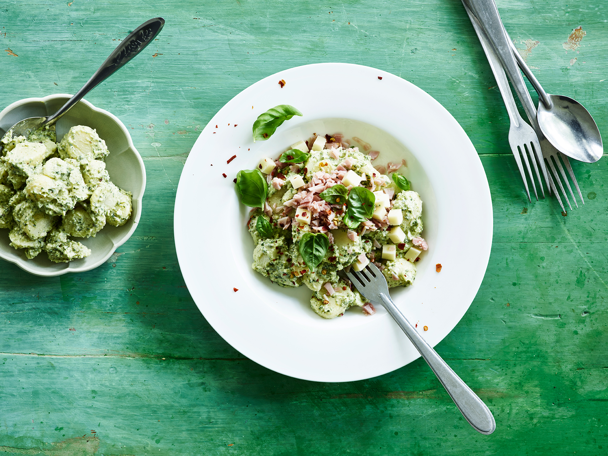 Kartoffelsalat med røget skinke 