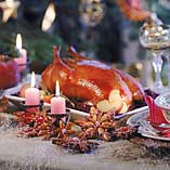 Juleand med æbler og svesker