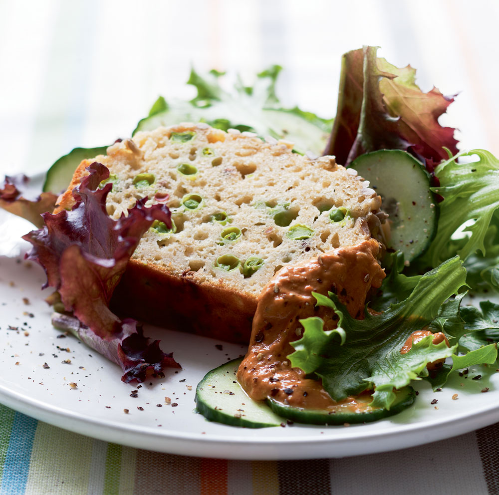 Sandwichbrød med ærter og ost