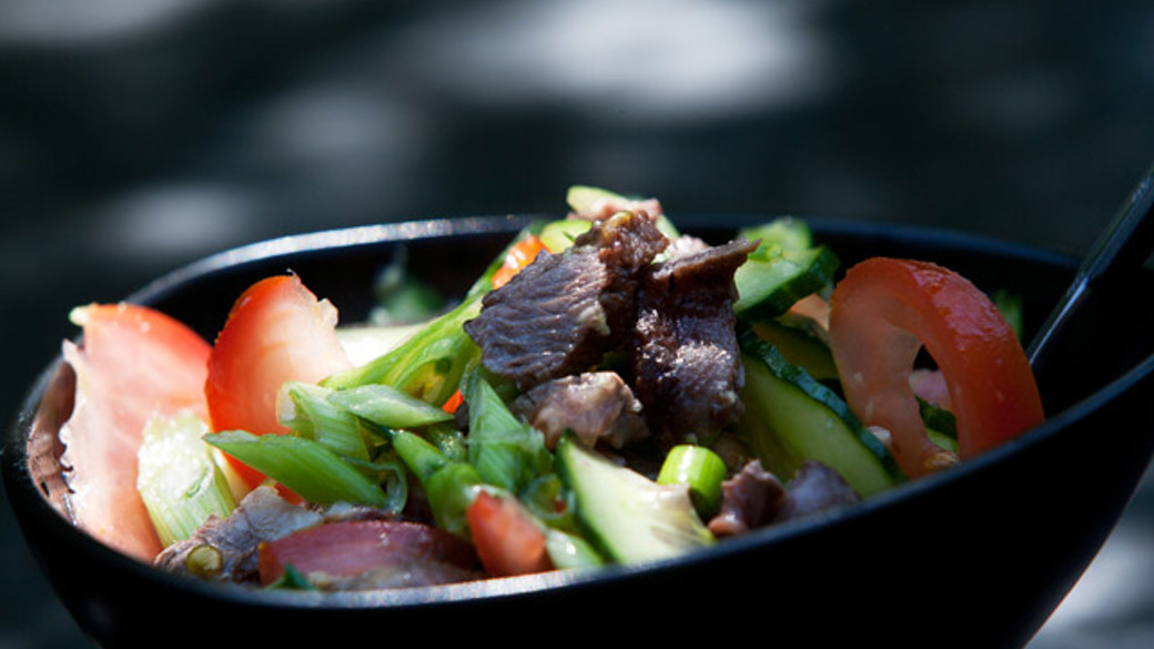 Bøfsalat med tomat og agurk