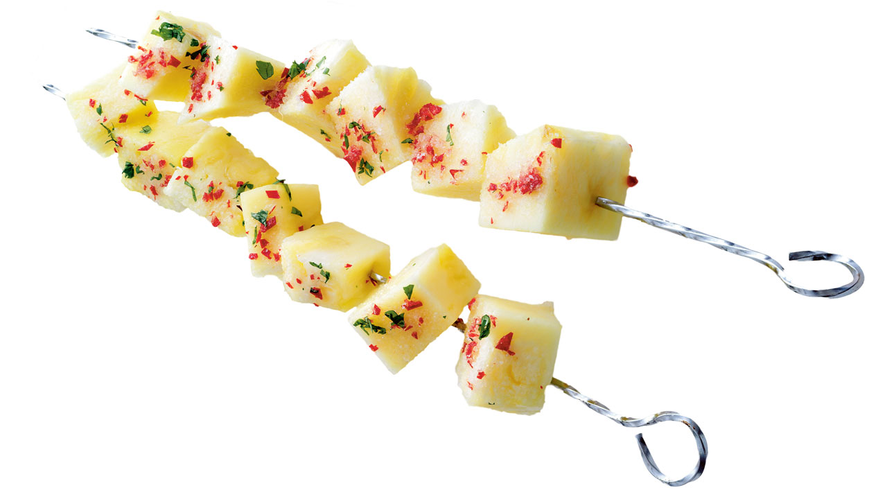 Ananas med sødt, salt og stærkt