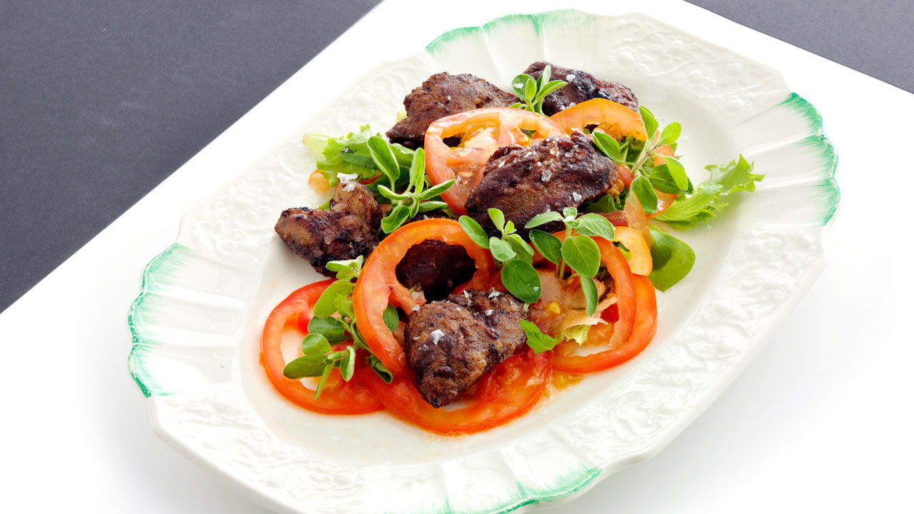 Stegt kyllingelever med merian