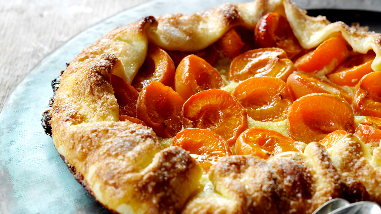 Abrikostærte med mandler