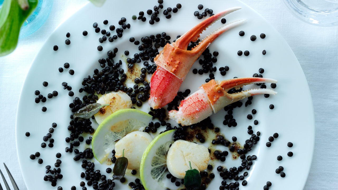 Snowcrab og kammuslinger i brunet citronsmør