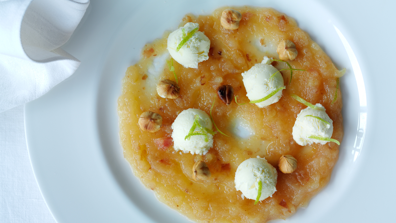 Æblegrød (karamelliseret)