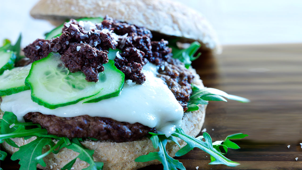 Burger med gedeost fra Knuthenlund