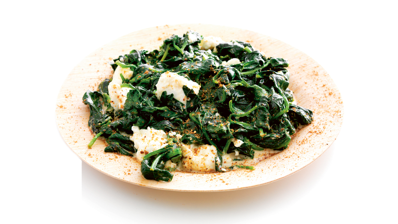Indisk spinat med fetaost