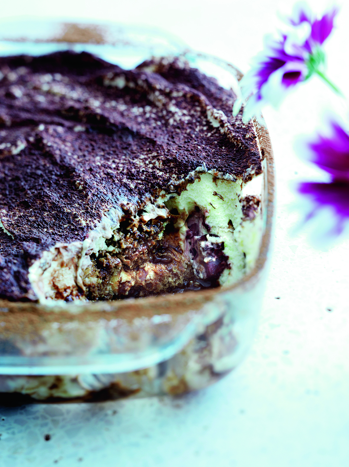 Tiramisu med Nutella og syltede kirsebær