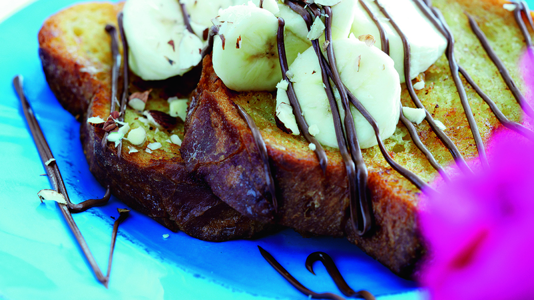 Arme riddere med  banan og Nutella