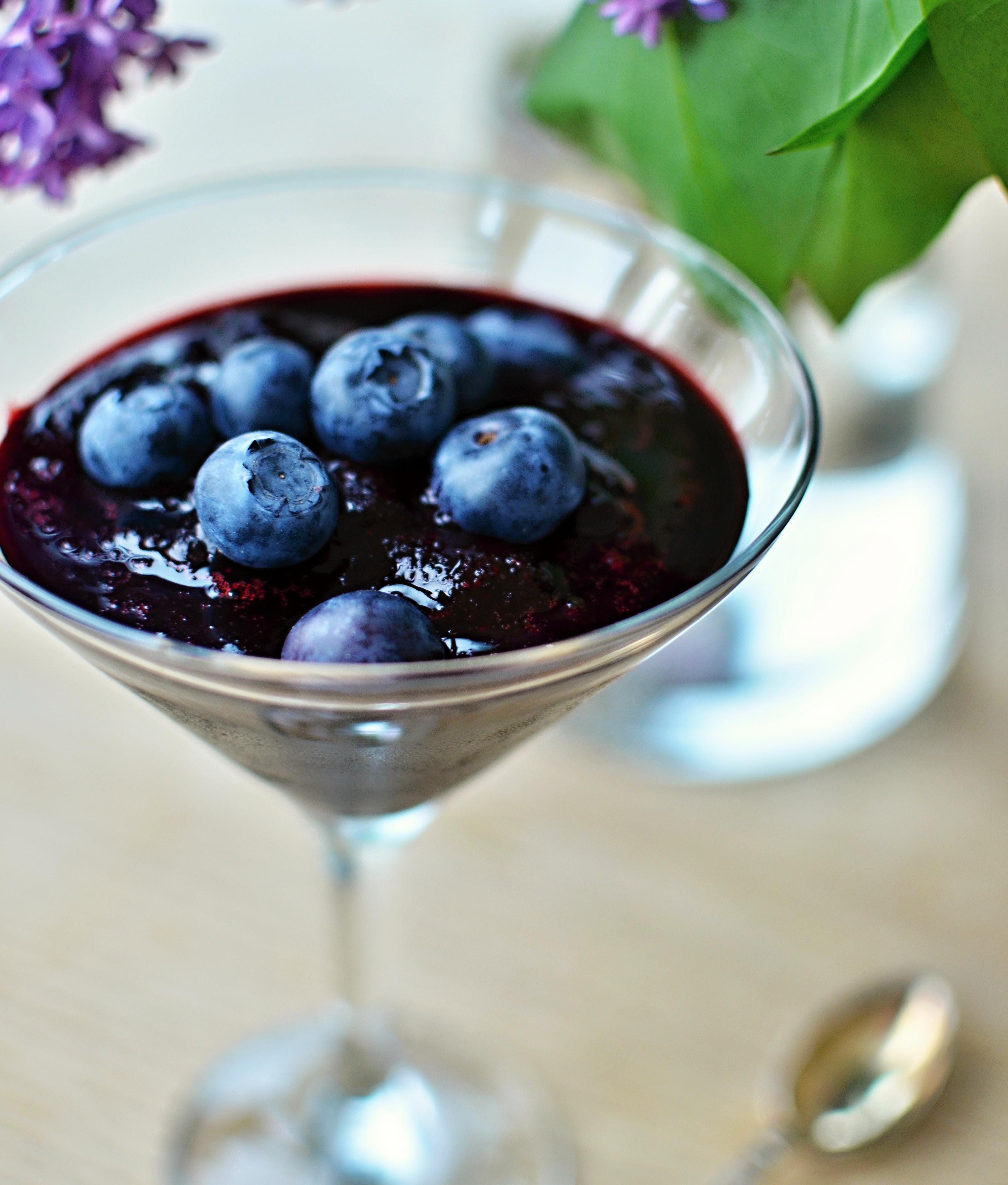 Blåbær-slush med portvin (4 små slush-ice)