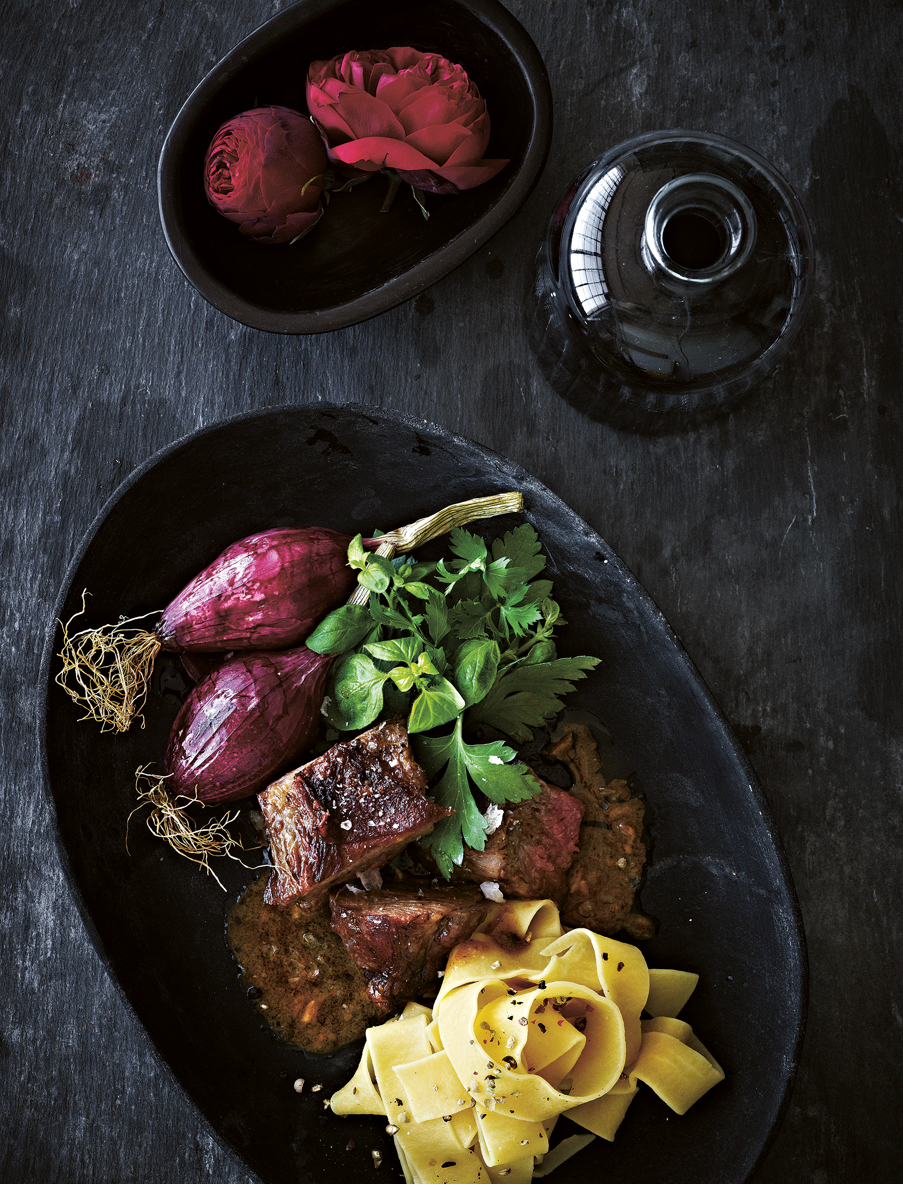 Culotte med sennep og spidskommen og bagte løg