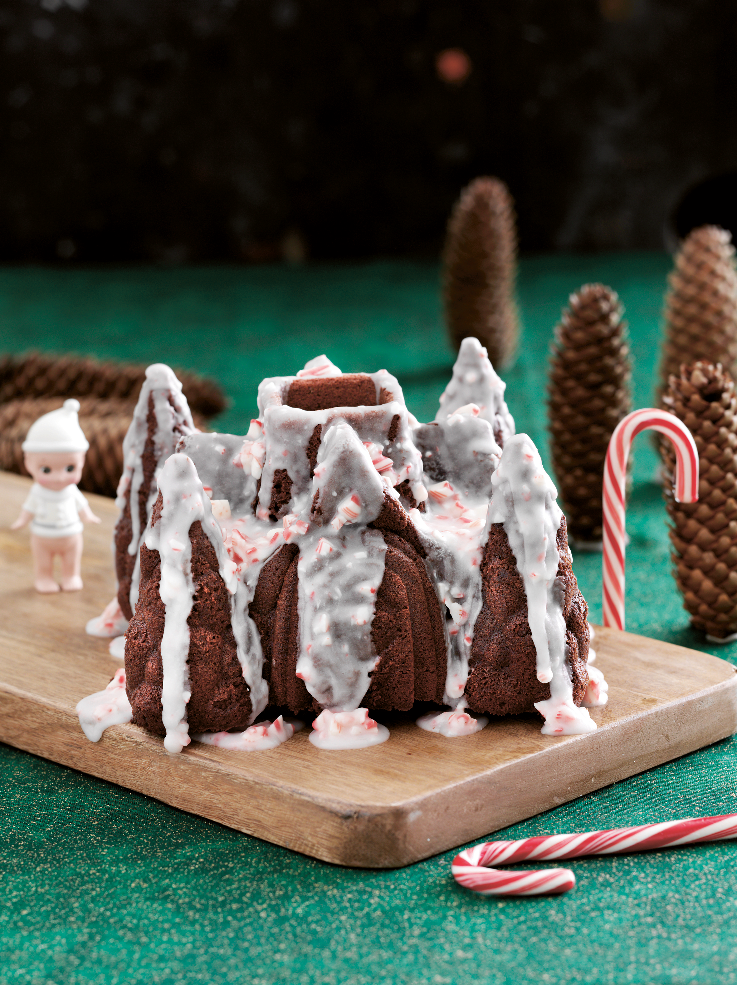 Devil's food med peppermint glaze