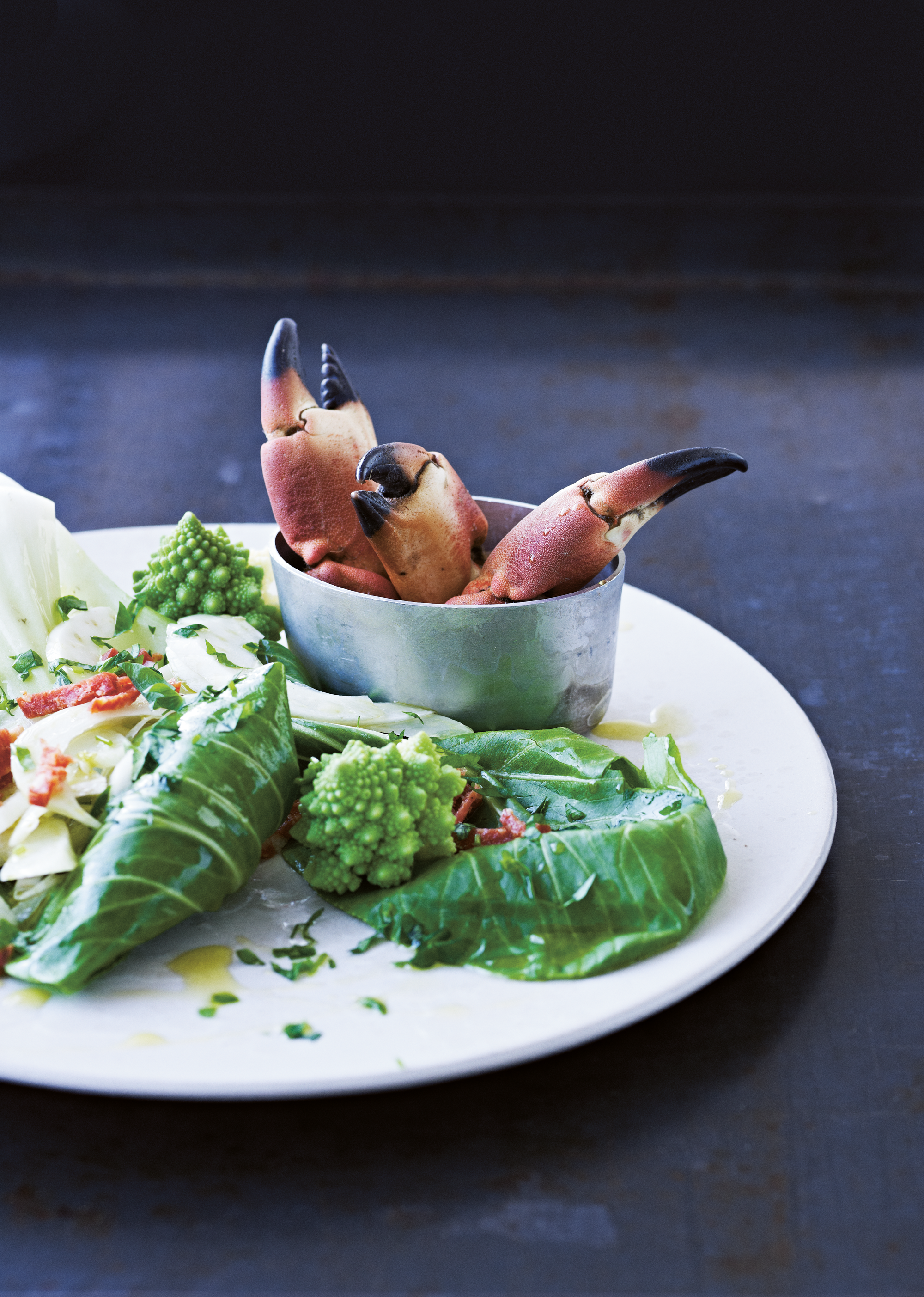 Krabbe med kål og fennikel