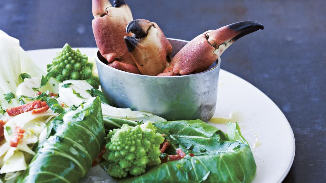 Krabbe med kål og fennikel