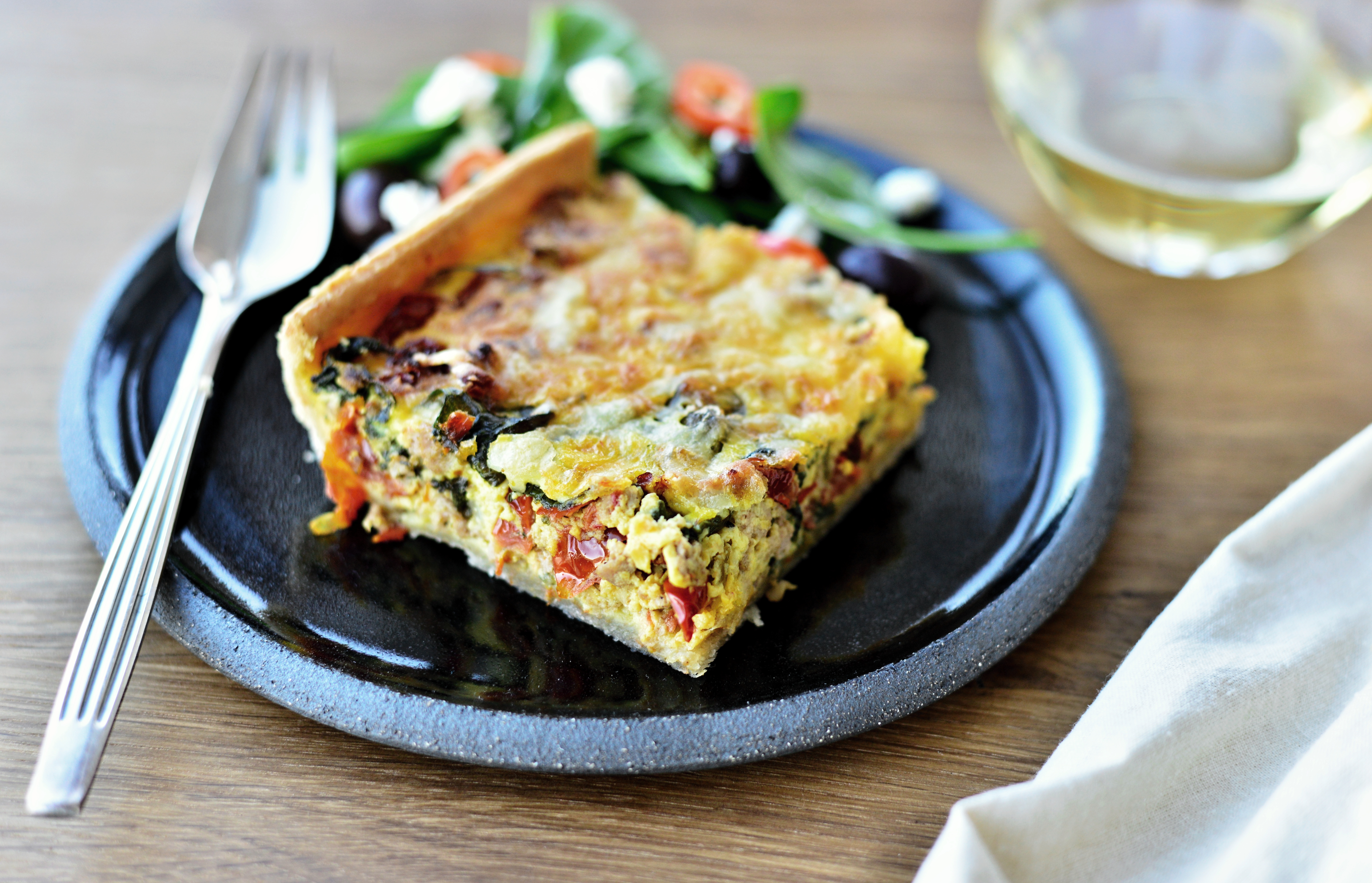 Krydret tærte med lam og spinat  