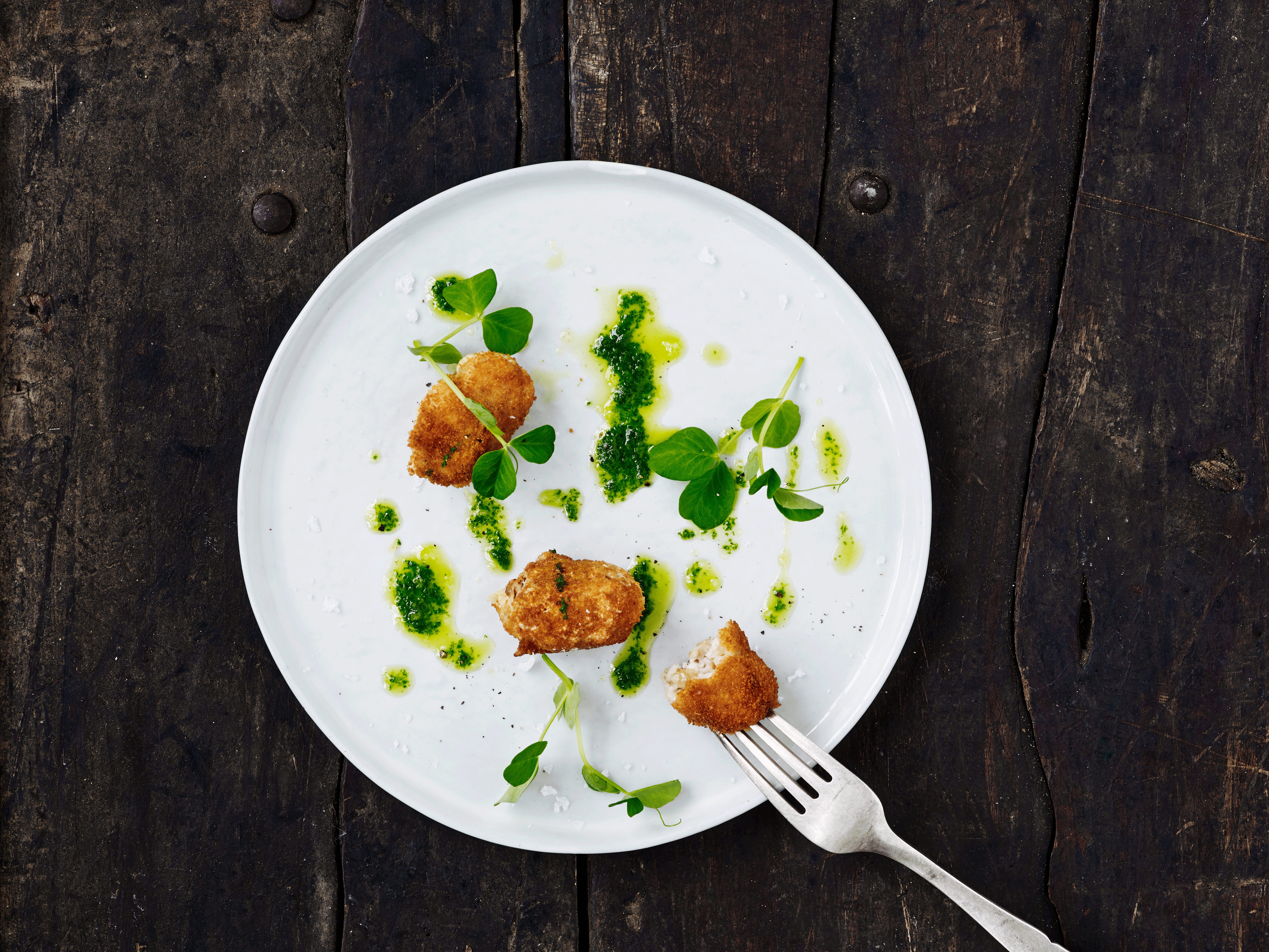 Kaninkroketter med persilleolie