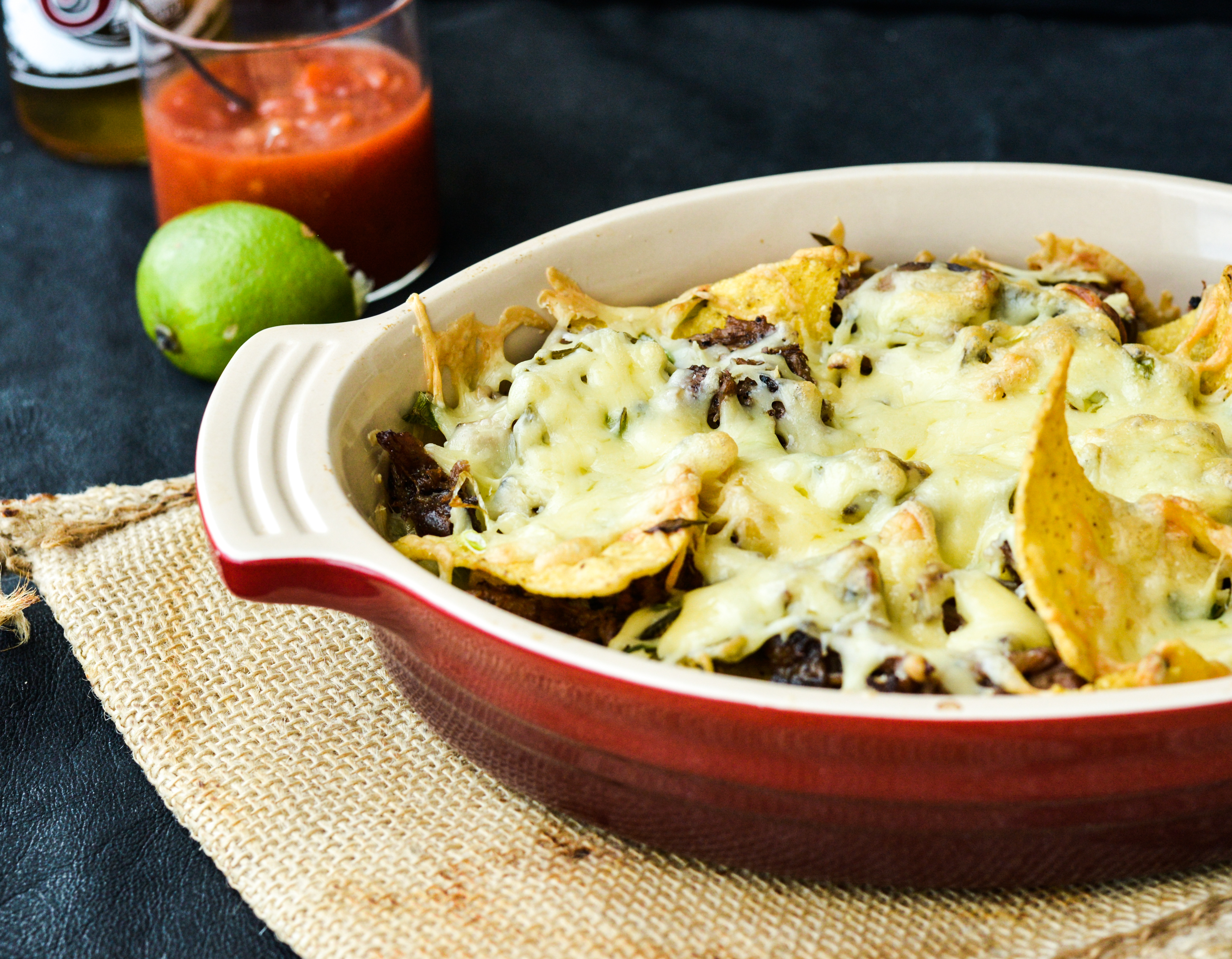 Luksus-nachos med pulled pork