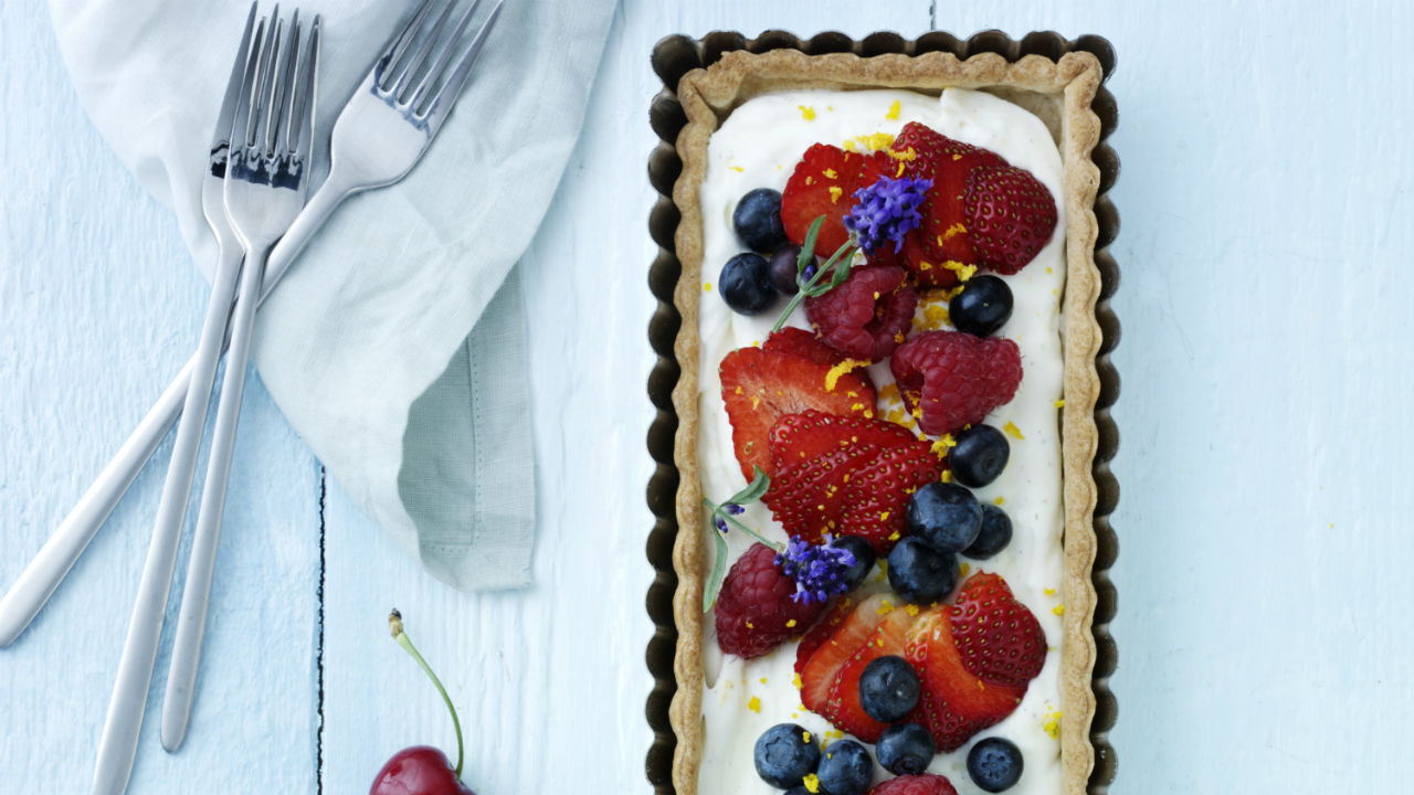 Tærte med marinerede bær