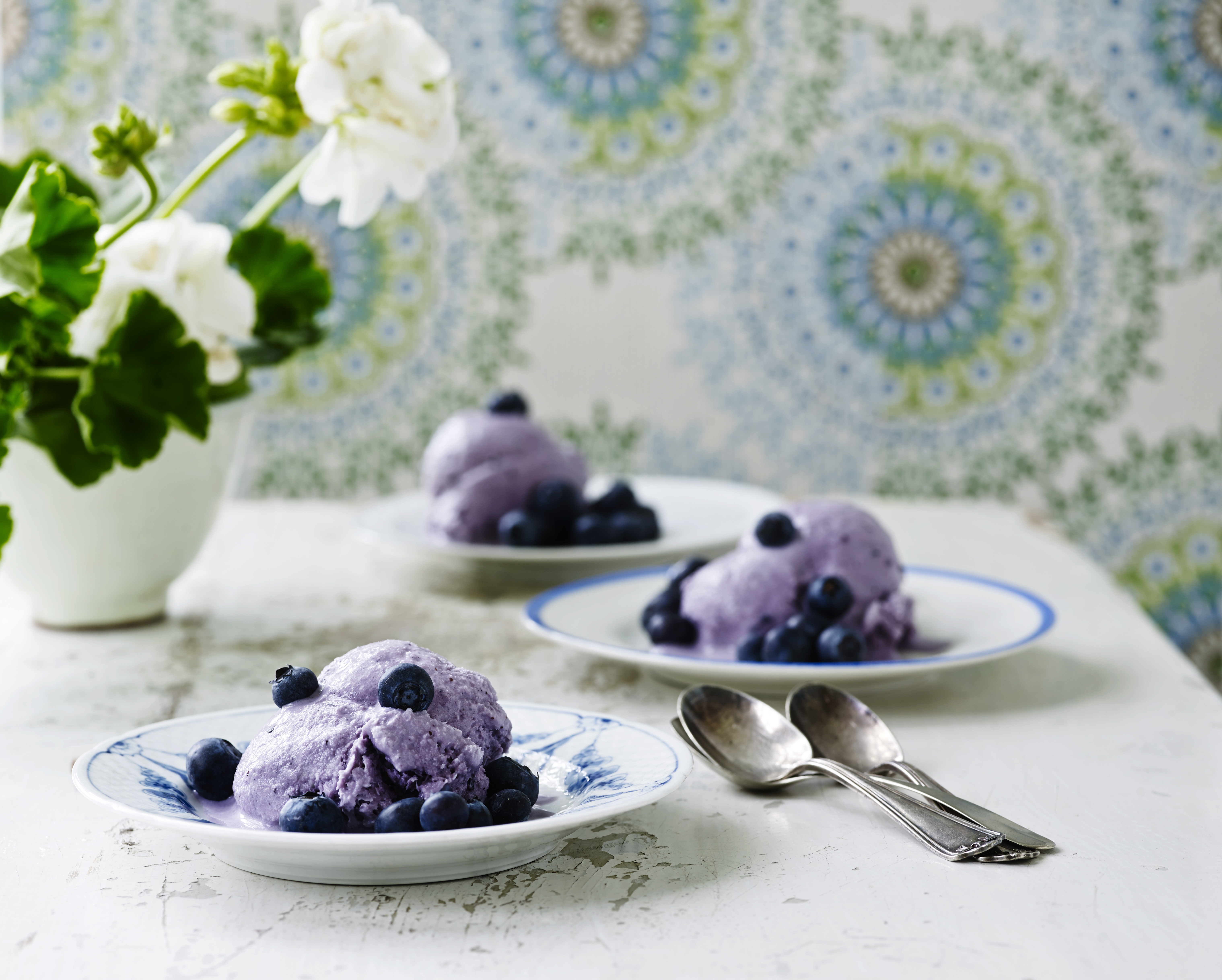 Koldskålis med blåbær 