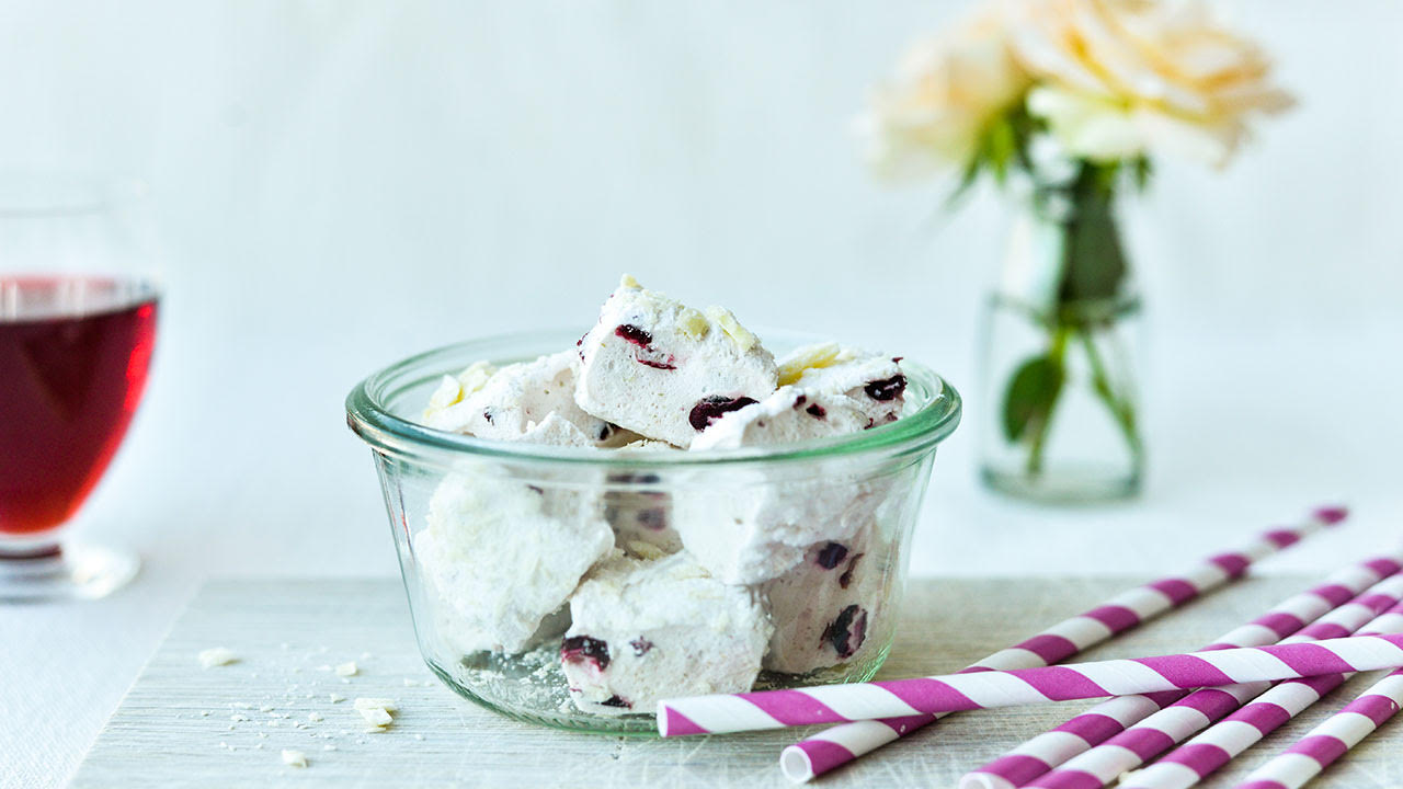 Skumfiduser med lime og tranebær